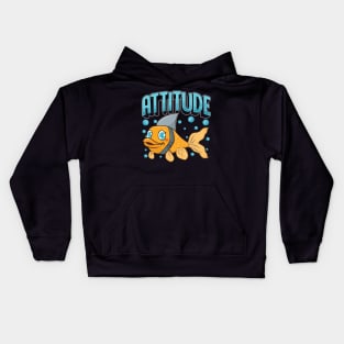 Attitude Of A Shark Funny Self Confidence Pun Kids Hoodie